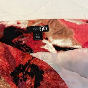 East 5th Red and Black Floral Skirt